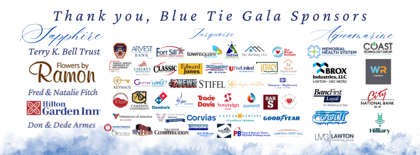 Sponsor Logos for Blue Tie Gala