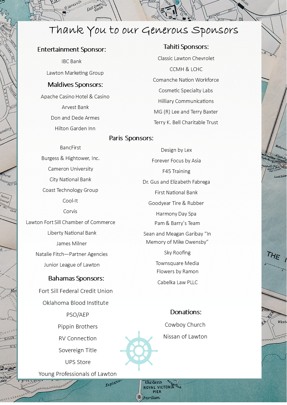 BTG Sponsor List